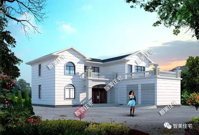 幾棟中式風(fēng)格別墅效果圖片，平頂、帶院子的都有，含方案圖