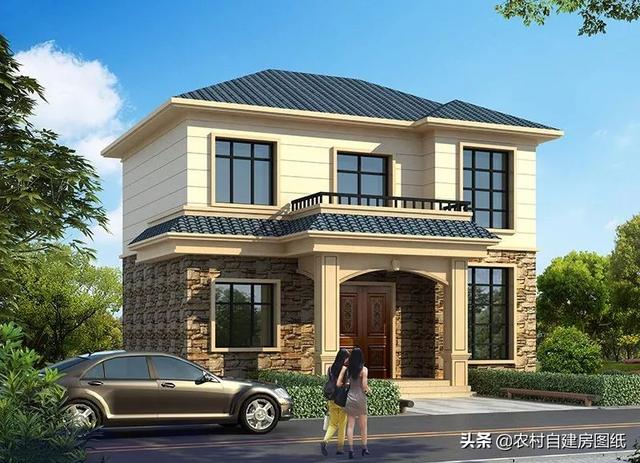 12×8米不足100平的3款別墅圖，二層、三層都有