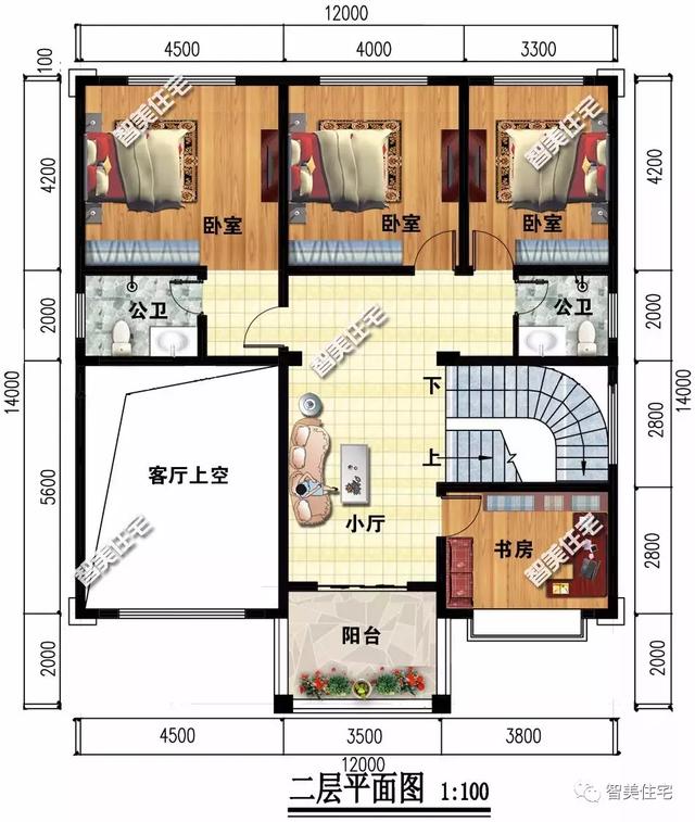 四層平屋頂設計的自建房圖，喜歡平屋頂的有福了