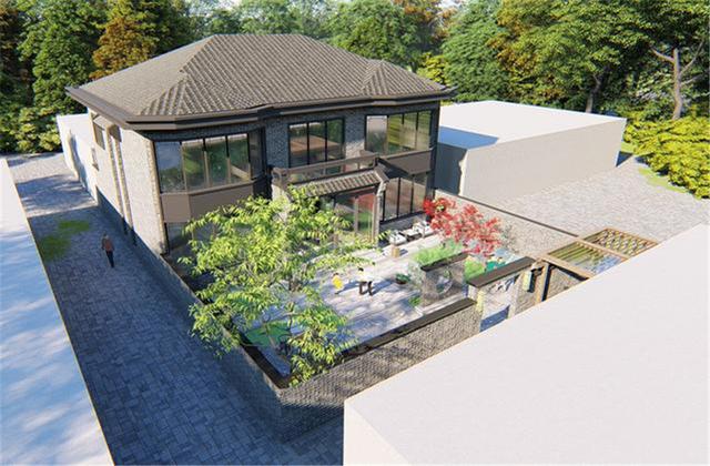 北京70萬自建新中式二層別墅，帶幽居庭院，真是太值了