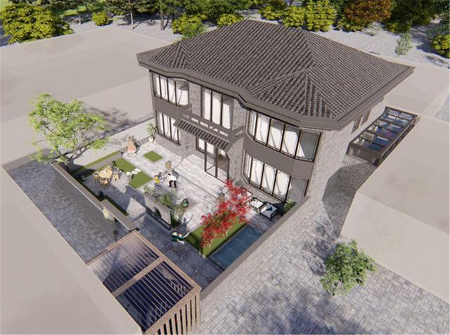 北京70萬自建新中式二層別墅，帶幽居庭院，真是太值了