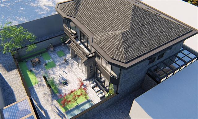 北京70萬自建新中式二層別墅，帶幽居庭院，真是太值了