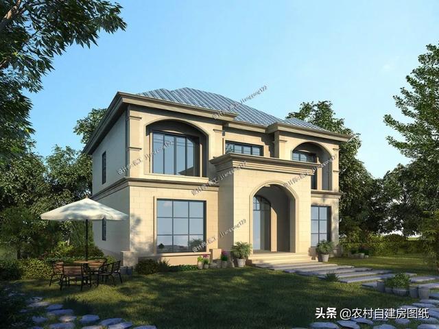 面寬12.6×進深13.5m實用型兩層歐式別墅，造價僅需35萬