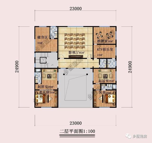 超氣派的三層中式四合院別墅圖，建一棟成村里第一