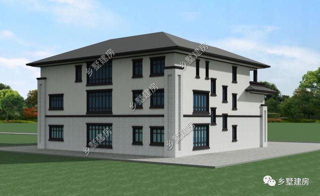 超氣派的三層中式四合院別墅圖，建一棟成村里第一