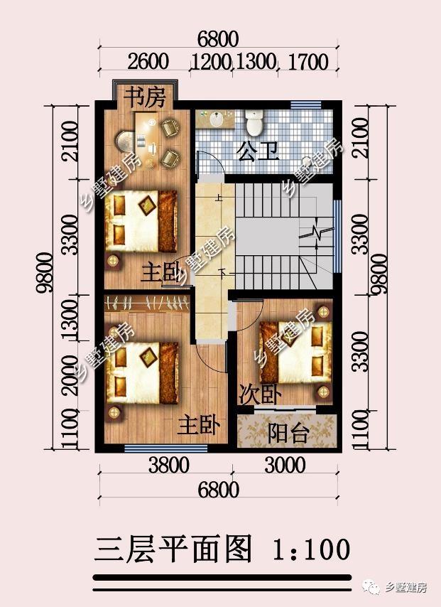 6.8X8.7米小宅基地四層別墅設(shè)計(jì)圖，現(xiàn)代感滿滿的