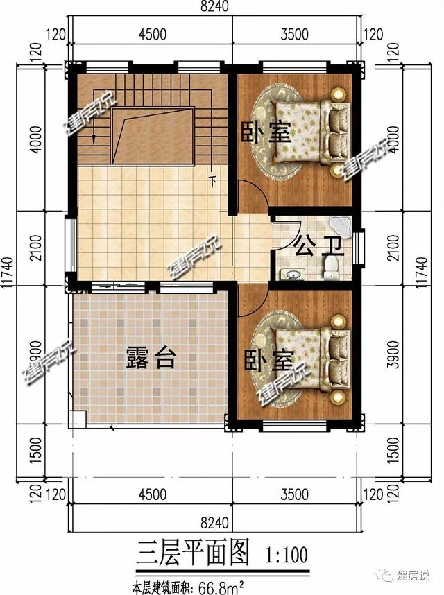 90平三層自建樓房圖，宅基地小也不怕