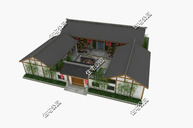 45萬建好的三合院圖，十里八村都羨慕，秒殺別墅