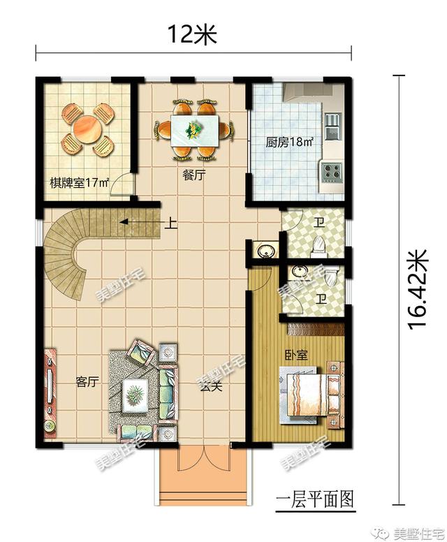 新中式風格三層別墅四合院平面戶型圖，霸氣