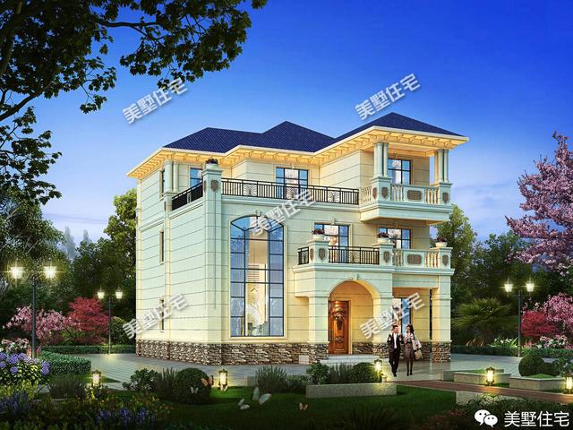 新中式風格三層別墅四合院平面戶型圖，霸氣