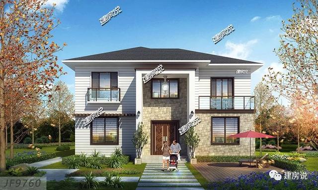 時(shí)尚二層小洋樓戶型圖，建一棟從此生活品味遙遙領(lǐng)先