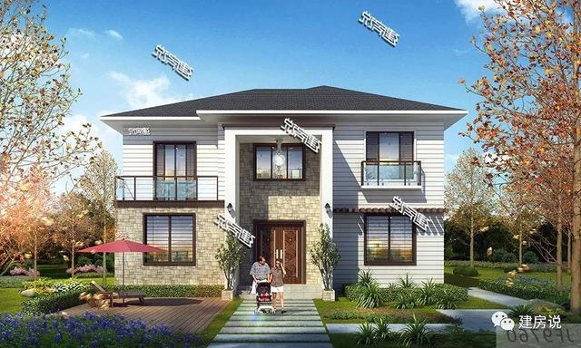 時(shí)尚二層小洋樓戶型圖，建一棟從此生活品味遙遙領(lǐng)先