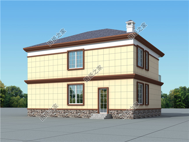 125平方米新農(nóng)村二層房屋施工設(shè)計(jì)CAD圖紙加效果圖