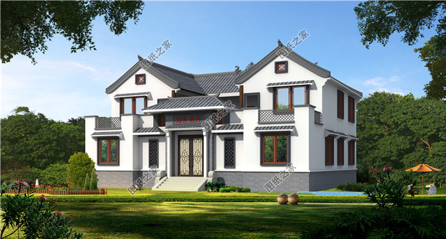 最受歡迎的農村二層中式小四合院設計圖，占地200平左右