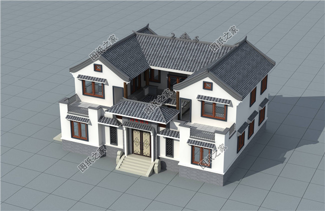 最受歡迎的農村二層中式小四合院設計圖，占地200平左右