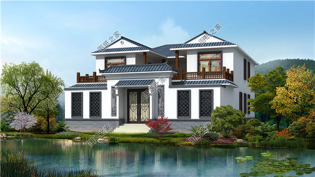 農(nóng)村四合院二層別墅設(shè)計圖，中式韻味十足