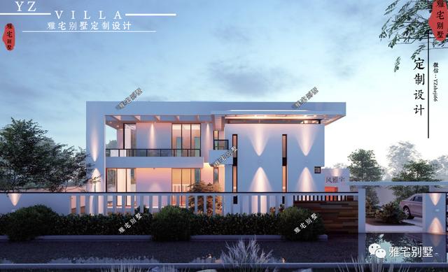 超現代二層平屋頂別墅圖片及戶型圖，超前的人才敢建