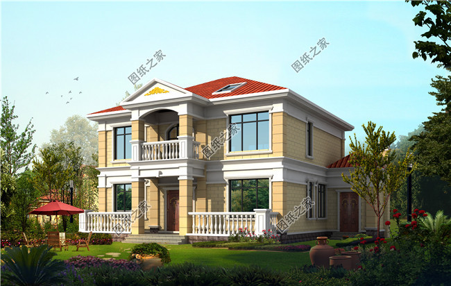 新農村兩層半別墅設計方案（全套建筑設計圖紙+效果圖）