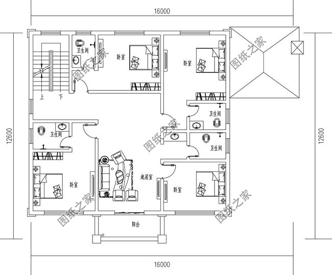 新農村兩層半別墅設計方案（全套建筑設計圖紙+效果圖）