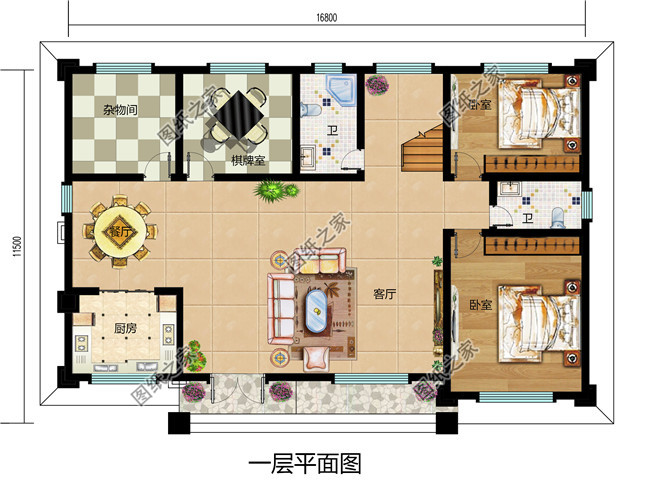 170平方米歐式農(nóng)村兩層小別墅設(shè)計(jì)圖紙帶外觀圖，精致好看
