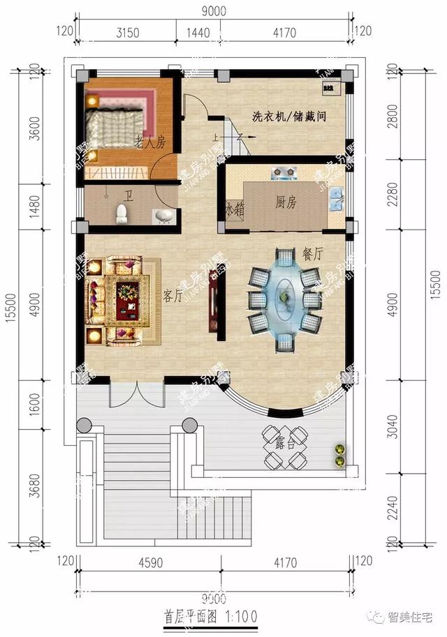 2套帶架空層設計的四層別墅自建樓房設計圖，村里蓋上羨慕死鄰居