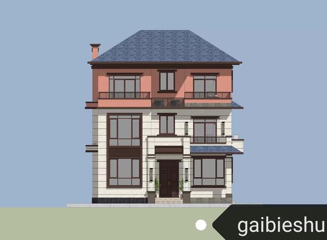 廣東三層別墅施工效果圖帶戶型展示，土灶，套間，雙露臺