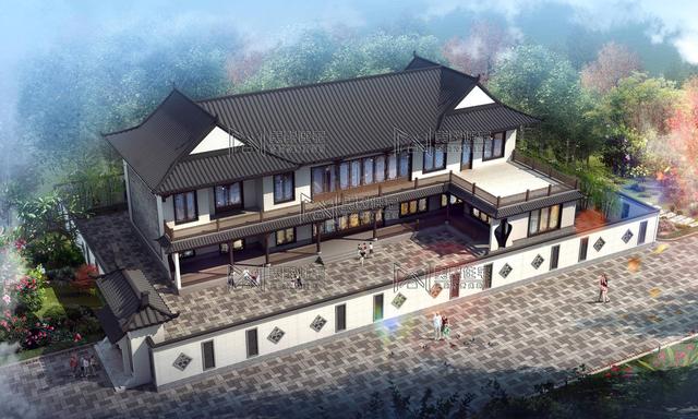 湖南100萬建成兩層仿古中式別墅，建完效果太震撼了