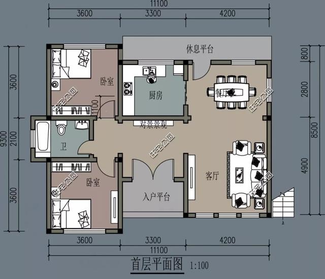 8棟小宅基地戶型自建房圖，雖然小但很精致