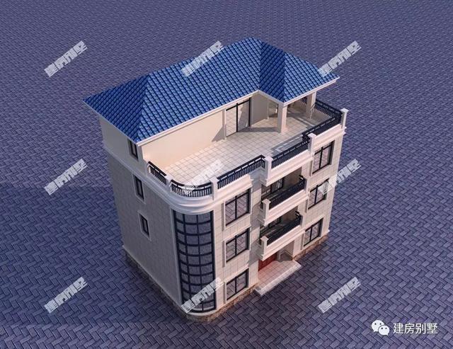 干凈利落的4層樓房自建圖，建好也算村里的地標了