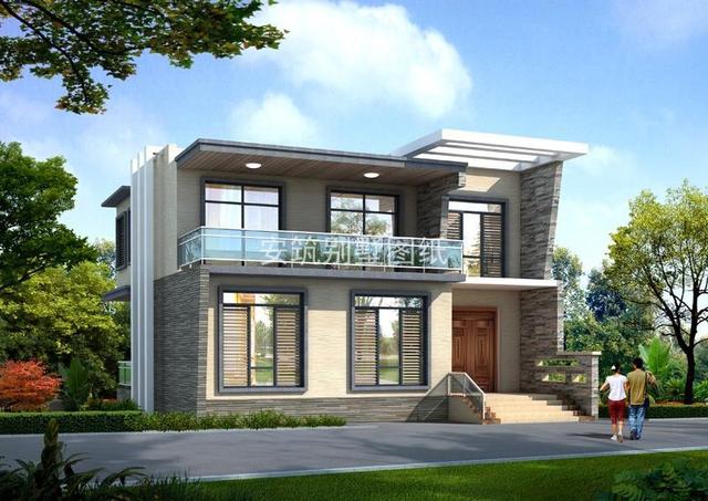 超現代平屋頂二層小洋樓設計圖，家里看了都喜歡