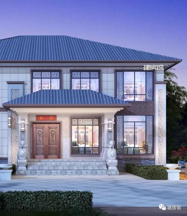 新二層中式別墅都帶電梯啦（附戶型圖），很有豪宅范兒