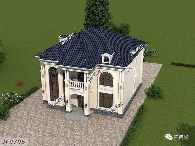 巴洛克風別墅戶型設計圖，復式樓搭配旋轉樓梯