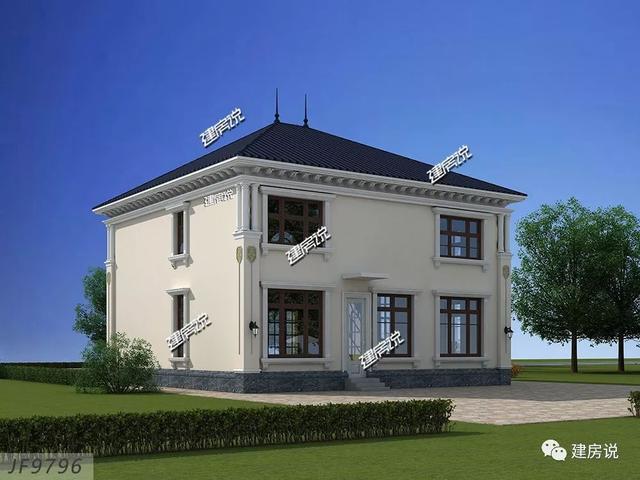 巴洛克風別墅戶型設計圖，復式樓搭配旋轉樓梯