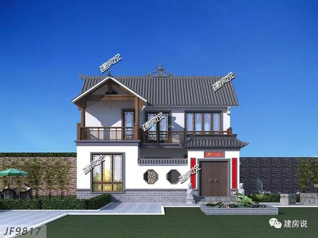 徽派中式別墅二層自建房，帶小院，花小錢，建好房