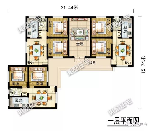 3款一層中式別墅養(yǎng)老房戶(hù)型，最低20來(lái)萬(wàn)就能建