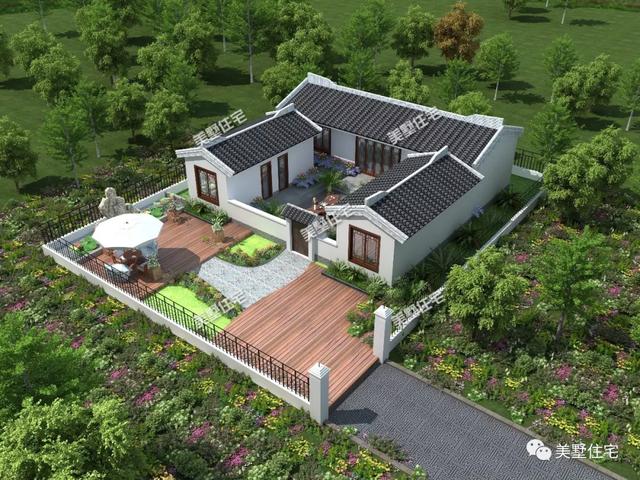 3款一層中式別墅養(yǎng)老房戶(hù)型，最低20來(lái)萬(wàn)就能建