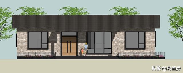 現代一層平房房子設計方案，四間好戶型