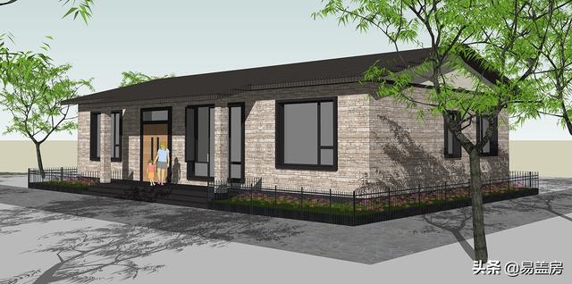 現代一層平房房子設計方案，四間好戶型