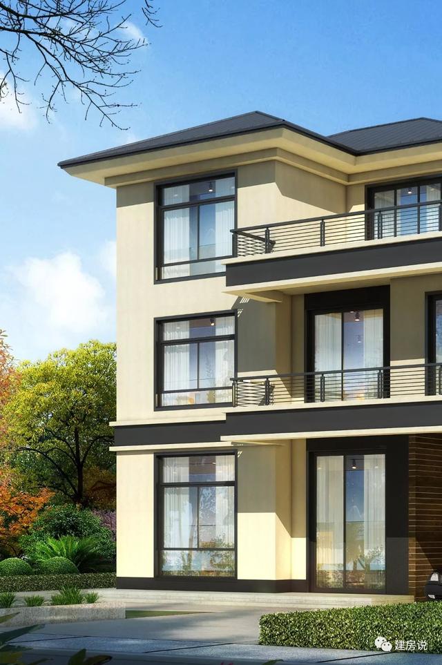 占地120平、32萬就能建好的現(xiàn)代風(fēng)別墅三層戶型圖