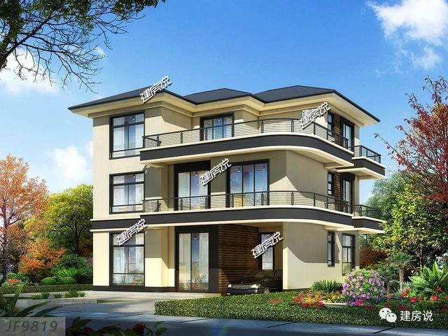 占地120平、32萬就能建好的現(xiàn)代風(fēng)別墅三層戶型圖