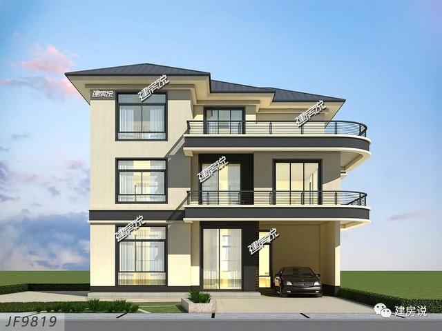 占地120平、32萬就能建好的現(xiàn)代風(fēng)別墅三層戶型圖