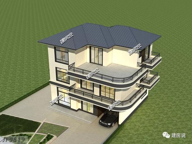 占地120平、32萬就能建好的現(xiàn)代風(fēng)別墅三層戶型圖