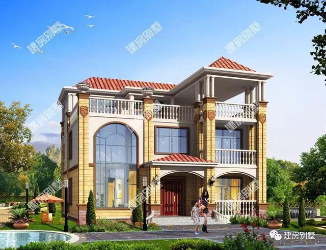 帶旋轉樓梯的2棟自建房別墅戶型，陽臺多造型好看