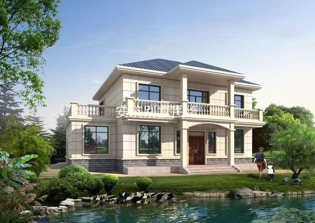 開間16米進深8.5米農村的2層別墅，造型好看，凹凸有致