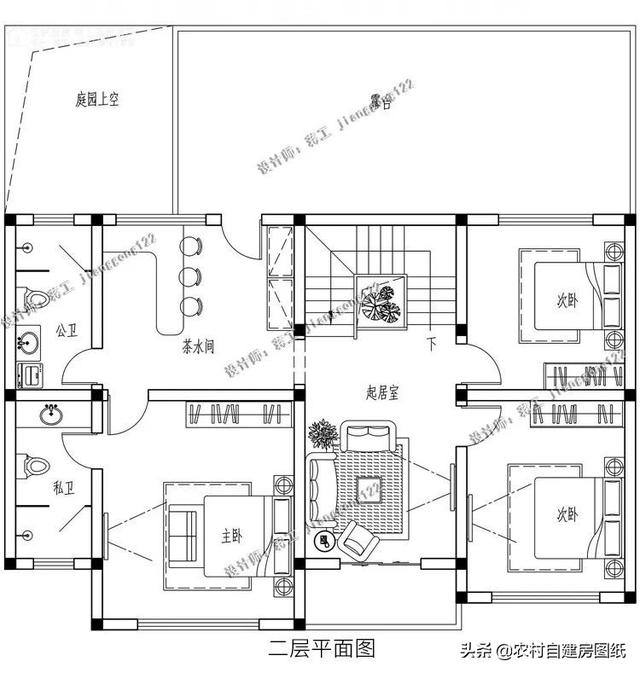 7款帶院子的二層別墅方案，庭院花池涼亭一個(gè)都不能少