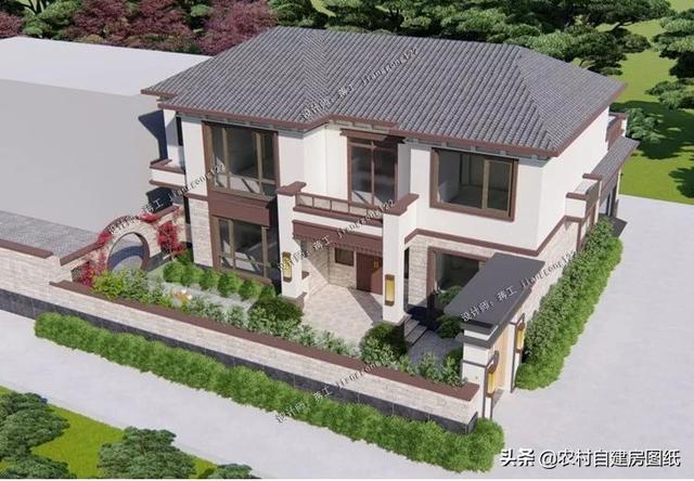 7款帶院子的二層別墅方案，庭院花池涼亭一個(gè)都不能少