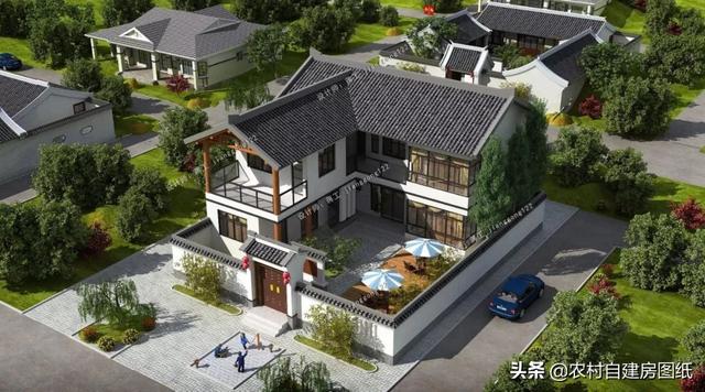 7款帶院子的二層別墅方案，庭院花池涼亭一個(gè)都不能少