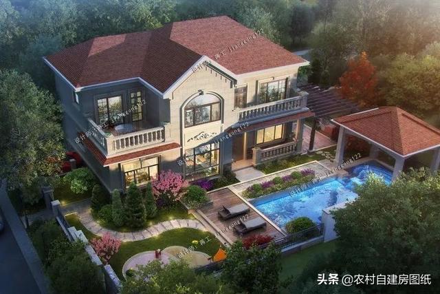 7款帶院子的二層別墅方案，庭院花池涼亭一個(gè)都不能少