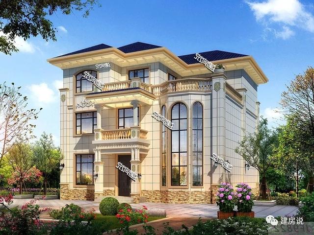 面寬12米的復式樓設計圖，挑空大客廳