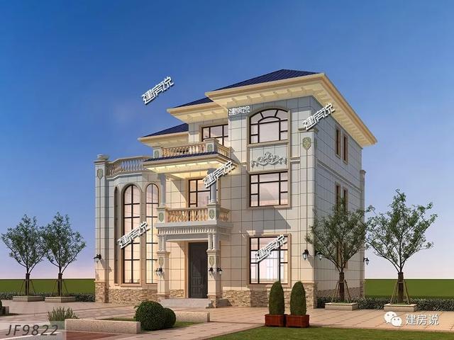 面寬12米的復式樓設計圖，挑空大客廳